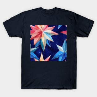 Multi-color Watercolor Christmas Stars T-Shirt